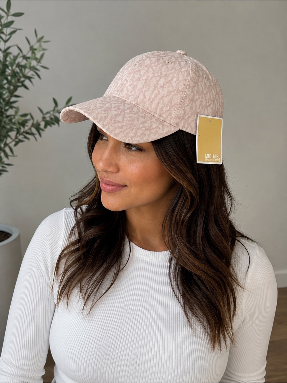 Michael Kors Blush Monogram Baseball Cap